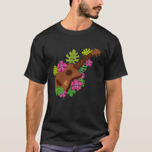 Camiseta Gráfico musical del jugador hawaiano floral de Uku