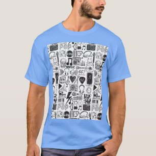 Camiseta Gráfico musical Doodles