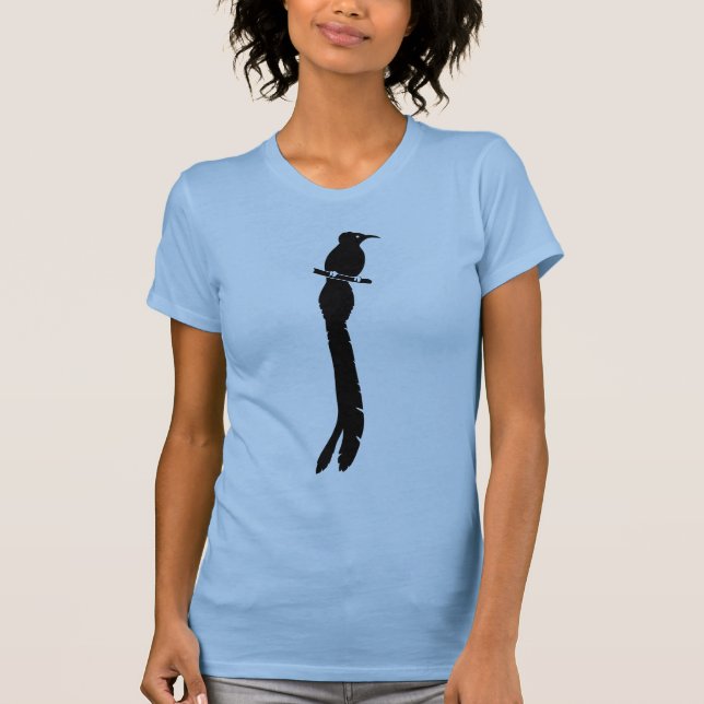 Camiseta Gráfico negro de la silueta de la ave del paraíso (Anverso)