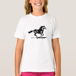 Camiseta Gráfico negro del caballo del semental