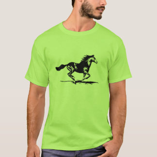 Camiseta Gráfico negro del caballo del semental