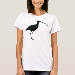 Camiseta Gráfico negro del pájaro del zarapito