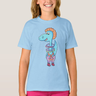 Camiseta Gráfico Personalizado de jirafa azul lindo