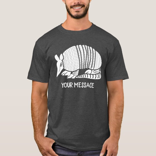 Camiseta Gráfico personalizado del armadillo blanco (Anverso)
