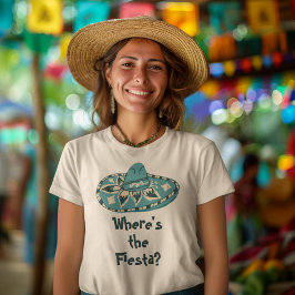 Camiseta Gráfico Personalizado Sombero azul turquesa