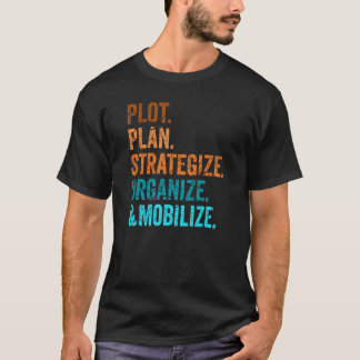 Camiseta Gráfico, plan, estrategia, organización y moviliza