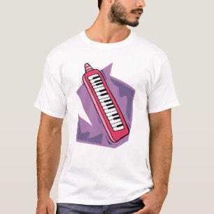Camiseta Gráfico portátil rosado del piano del teclado 80