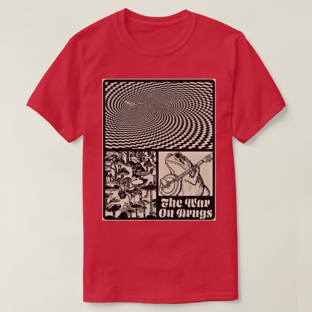 Camiseta Gráfico psicodélico de la guerra contra las drogas (Diseño del anverso)