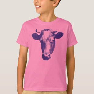 Camiseta Gráfico púrpura de la vaca del arte pop