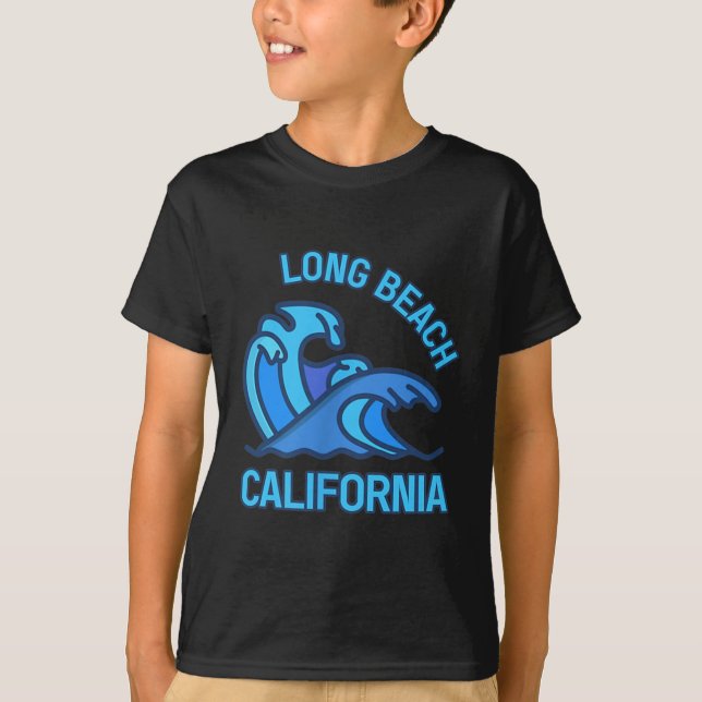 Camiseta Gráfico Recuerdo de Onda de Bolsillo de Long Beach (Anverso)