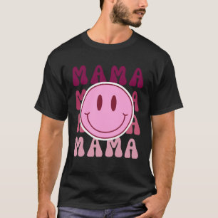 Camiseta Gráfico retro 70 Mama Smile Face Groovy Style