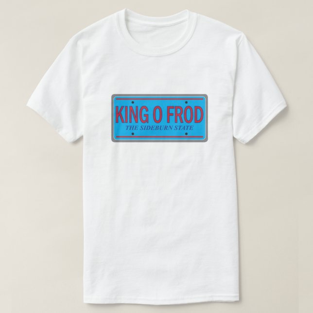 Camiseta Gráfico retro de la placa de la licencia de King O (Diseño del anverso)