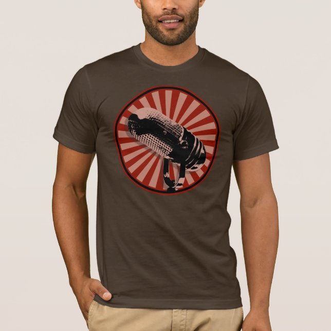 Camiseta Gráfico retro de micrófono en rojo (Anverso)