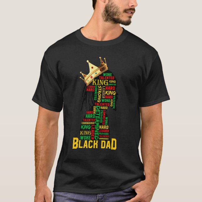Camiseta Gráfico retro de papá negro feliz día del padre (Anverso)