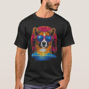 Camiseta Gráfico retro de perro de Pembroke Welsh Corgi