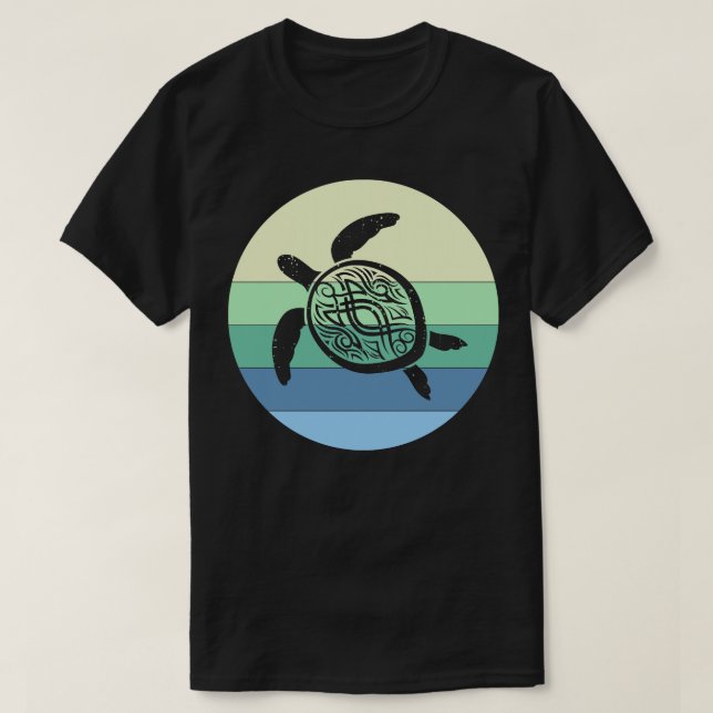 Camiseta Gráfico retro de tortuga (Diseño del anverso)