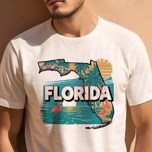 Camiseta Gráfico Retro de Viaje Florida Icónico