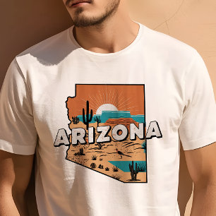 Camiseta Gráfico Retro de Viaje Icónico de Arizona