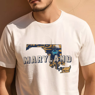 Camiseta Gráfico Retro de Viaje Iconico de Maryland