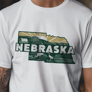 Camiseta Gráfico Retro de Viaje Iconico Nebraska