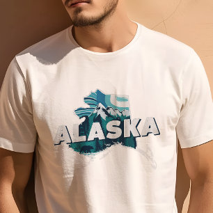 Camiseta Gráfico Retro de Viajes Alaska Icónico