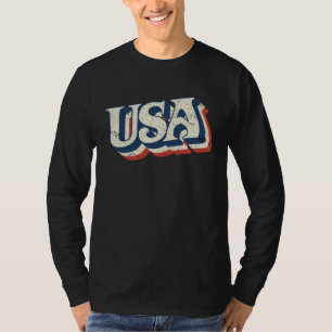 Camiseta Gráfico Retro Distorsionado Estilo EEUU