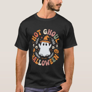 Camiseta Gráfico Retro Fantasma Halloween Ghoul Caliente