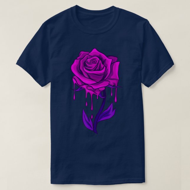 Camiseta Gráfico retro Rosa japonés con flores de cerezo (Diseño del anverso)