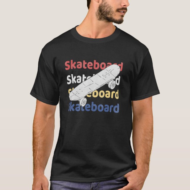 Camiseta Gráfico retro vintage de skateboard (Anverso)