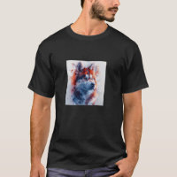 Gráfico siberiano Husky colorido acuarela