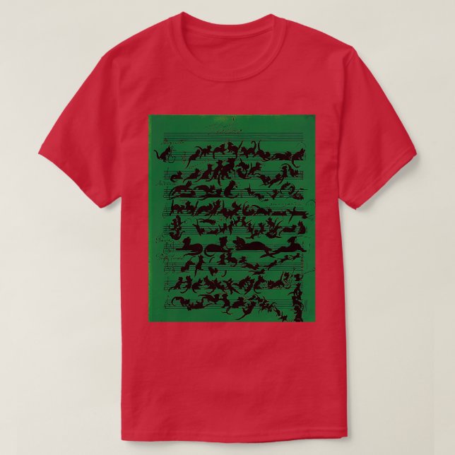 Camiseta Gráfico sinfónico de gato (Diseño del anverso)