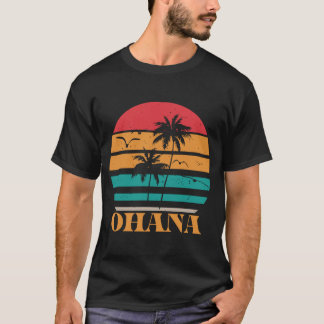 Camiseta Gráfico tropical del atardecer de estilo Ohana Ret