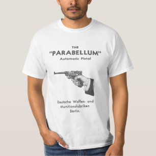 Camiseta Gráfico vintage de la pistola Luger "Parabellum" a