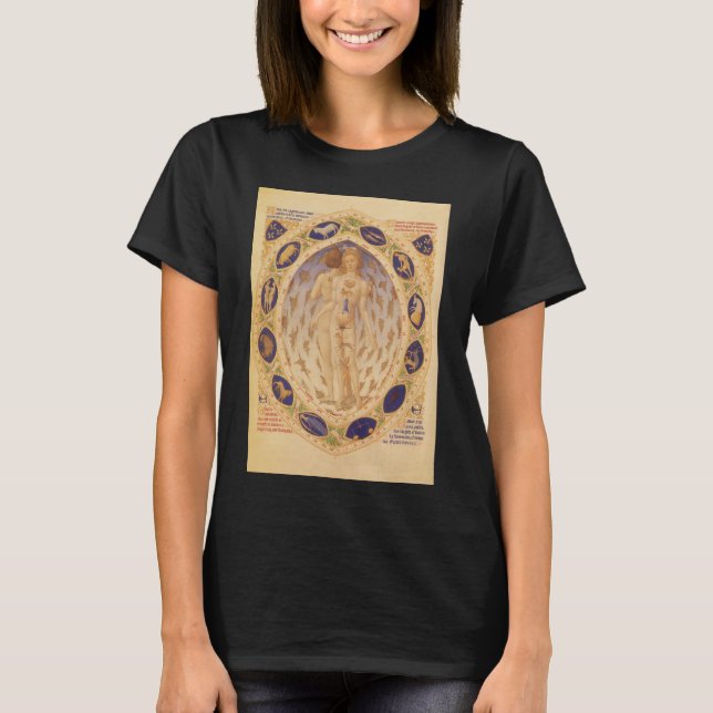 Camiseta Gráfico Zodiaco Celestial Antiguo, Astrología Vint (Anverso)