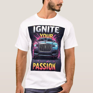 Camiseta Gráficos audaces de automóviles de lujo y salpicad