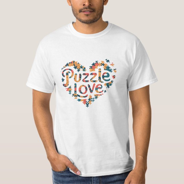 Camiseta Gráficos Creativos Con Temas De Rompecabezas (Anverso)