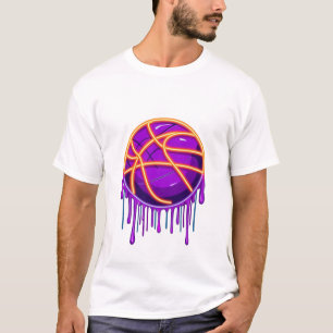 Camiseta Gráficos de baloncesto con efecto de goteo de neón