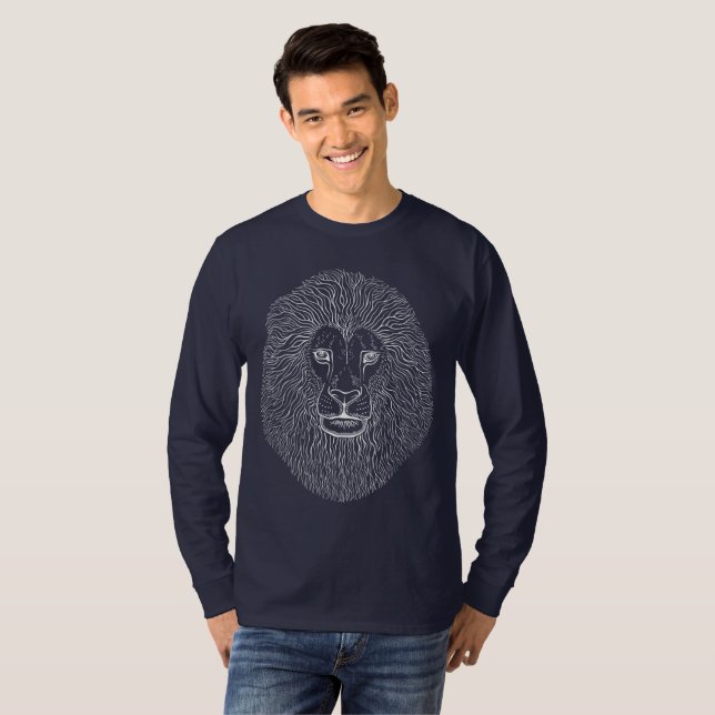 Camiseta Gráficos de cabeza de león (Anverso completo)