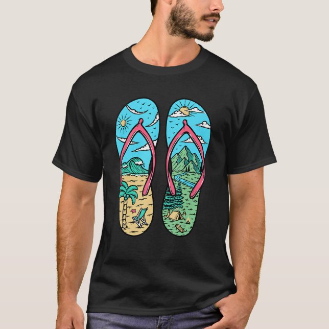 Camiseta Gráficos de camping dentro de los Sandalias Camper (Anverso)