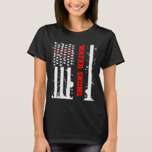 Camiseta Gráficos de esquí acuático con bandera vintage de 