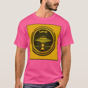 Camiseta Gráficos de estilo retro amarillo Ufo