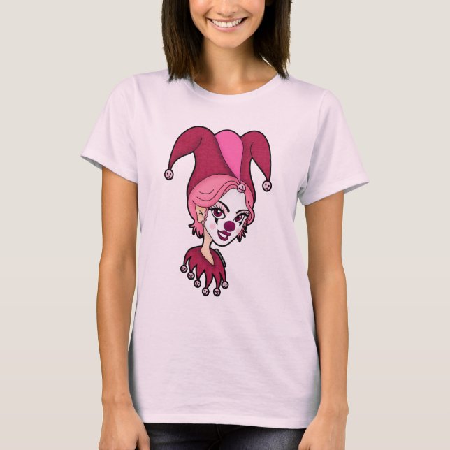 Camiseta Gráficos de Joker Rosa Screwball (Anverso)