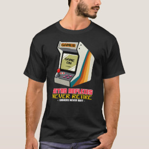 Camiseta Gráficos de Jugador de Arcade Retro Reflexes Nunca
