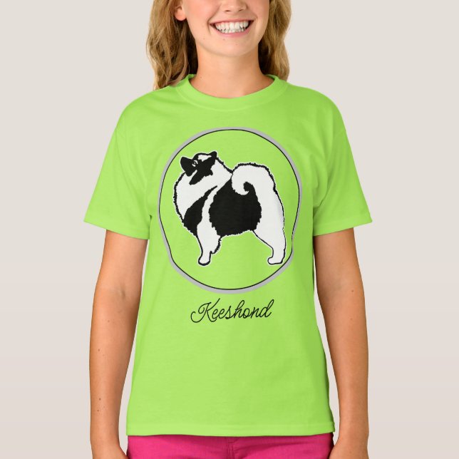 Camiseta Gráficos de Keeshond - Arte de perro original lind (Anverso)