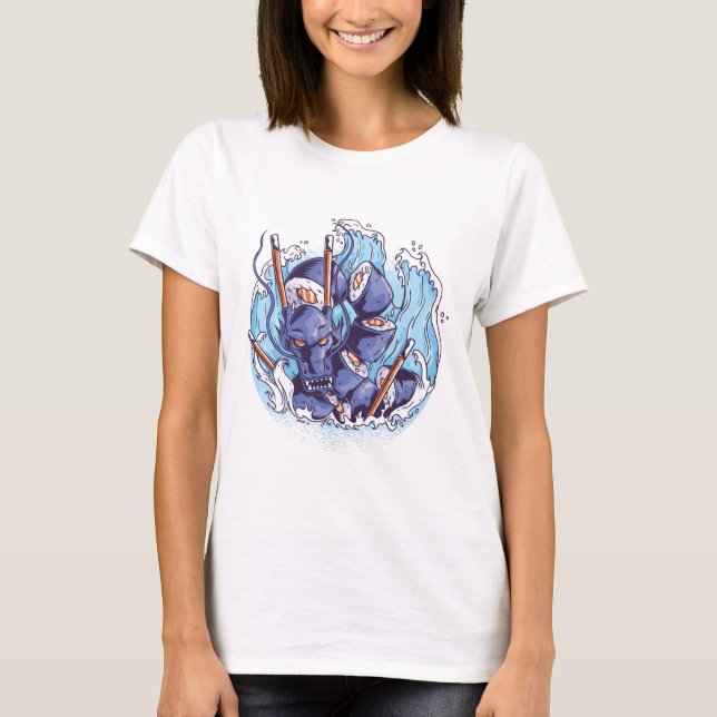 Camiseta Gráficos Guay Dragon SUSHI Anime Gestionar el arte (Anverso)