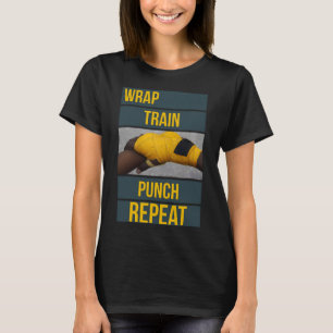 Camiseta Gráficos Impactantes Entrenar Repetir, Boxeo Puñet