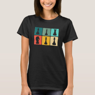 Camiseta Gráficos Retro de Ajedrez Jugador de Ajedrez Jaque