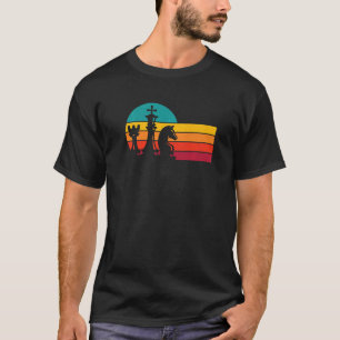 Camiseta Gráficos Retro de Ajedrez Jugador de Ajedrez Jaque