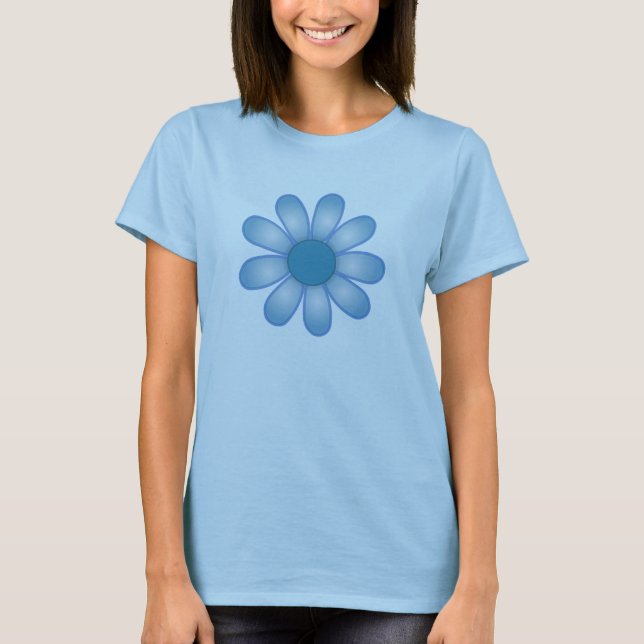 Camiseta Gráficos Tornillo Flor Azul (Anverso)