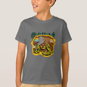 Camiseta Grafiti de animales que van a la escuela en autobú